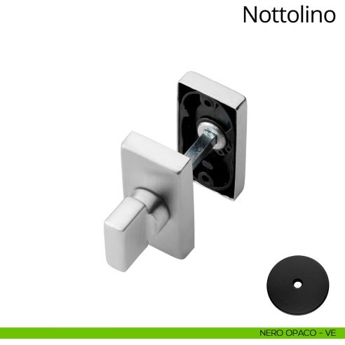 Nottolino per porta 021 Linea Calì con rosetta rettangolare nero opaco
