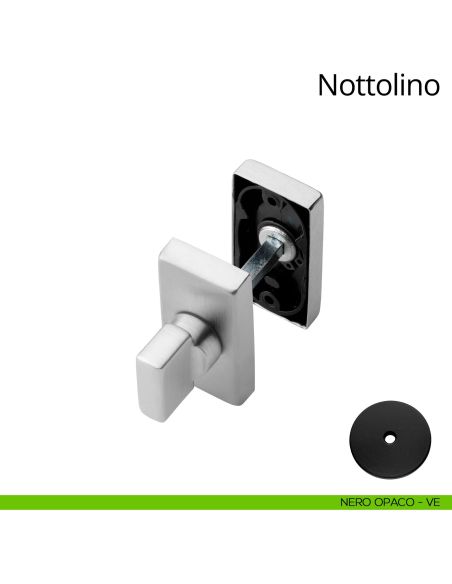 Nottolino per porta 021 Linea Calì con rosetta rettangolare nero opaco