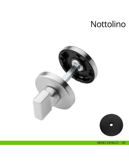 Nottolino per porta 027 Linea Calì con rosetta tonda zama nero opaco