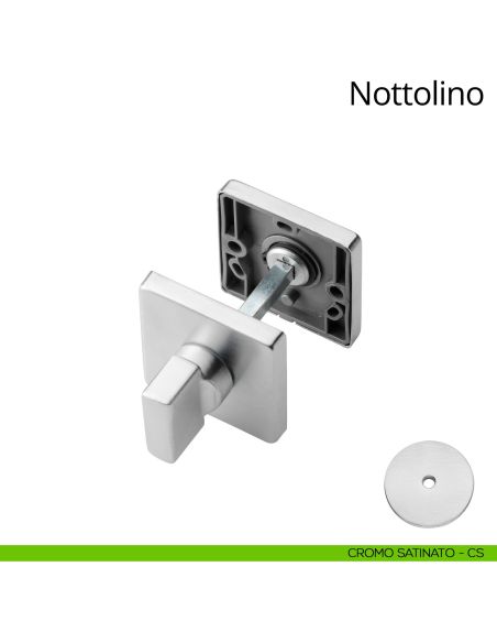 Nottolino per porta 088 Linea Calì con rosetta quadrata zama cromo satinato