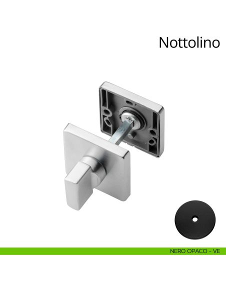 Nottolino per porta 088 Linea Calì con rosetta quadrata zama nero opaco