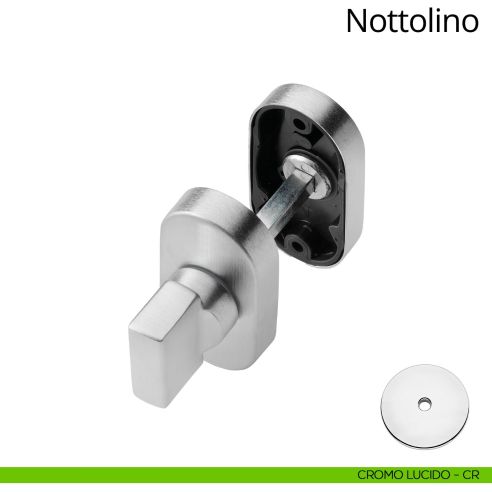 Nottolino per porta 096 Linea Calì con rosetta ovale zama cromo lucido