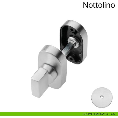 Nottolino per porta 096 Linea Calì con rosetta ovale zama cromo satinato