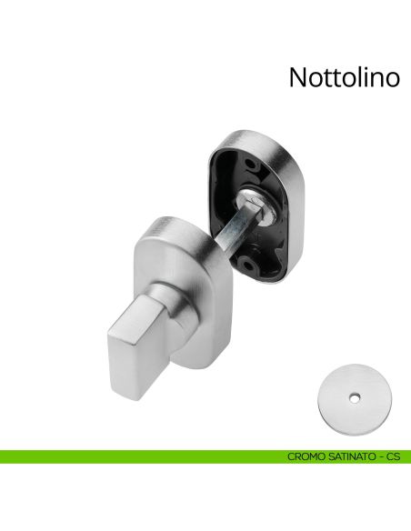 Nottolino per porta 096 Linea Calì con rosetta ovale zama cromo satinato