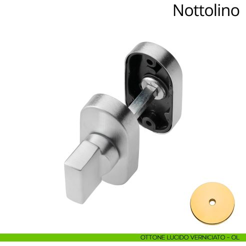 Nottolino per porta 096 Linea Calì con rosetta ovale zama ottone lucido verniciato