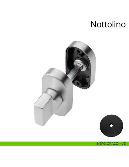 Nottolino per porta 096 Linea Calì con rosetta ovale zama nero opaco