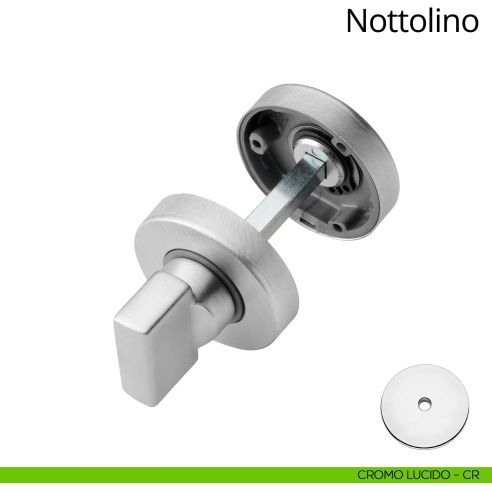 Nottolino per porta 101 Linea Calì con rosetta tonda 45 mm zama cromo lucido
