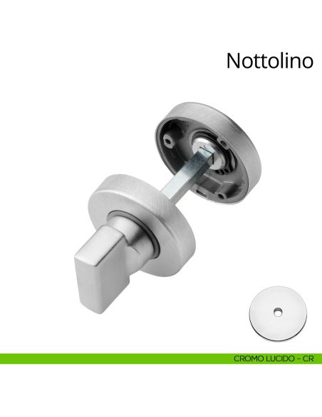 Nottolino per porta 101 Linea Calì con rosetta tonda 45 mm zama cromo lucido