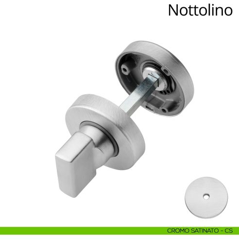 Nottolino per porta 101 Linea Calì con rosetta tonda 45 mm zama cromo satinato