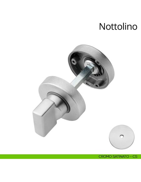 Nottolino per porta 101 Linea Calì con rosetta tonda 45 mm zama cromo satinato