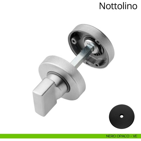 Nottolino per porta 101 Linea Calì con rosetta tonda 45 mm zama nero opaco