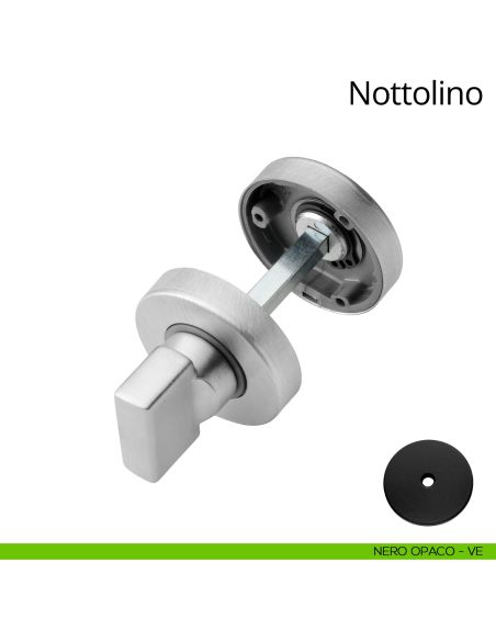 Nottolino per porta 101 Linea Calì con rosetta tonda 45 mm zama nero opaco