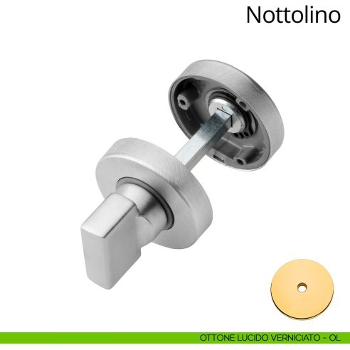 Nottolino per porta 101 Linea Calì con rosetta tonda 50 mm zama ottone lucido verniciato