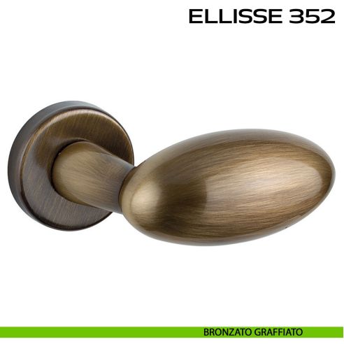 Maniglia per porta Ellisse 352 Reguitti con rosetta a pressione bronzato