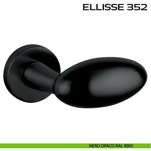 Maniglia per porta Ellisse 352 Reguitti con rosetta a pressione nero
