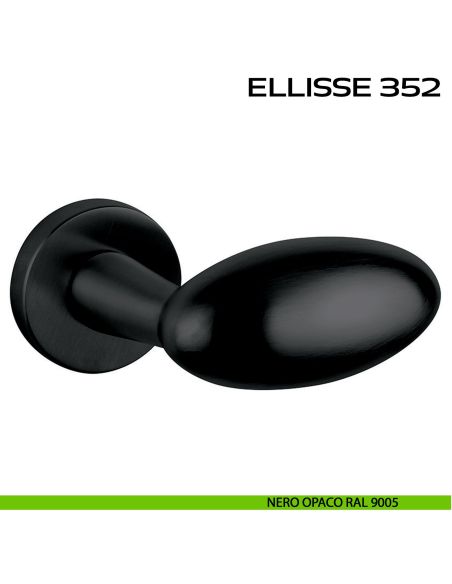Maniglia per porta Ellisse 352 Reguitti con rosetta a pressione nero