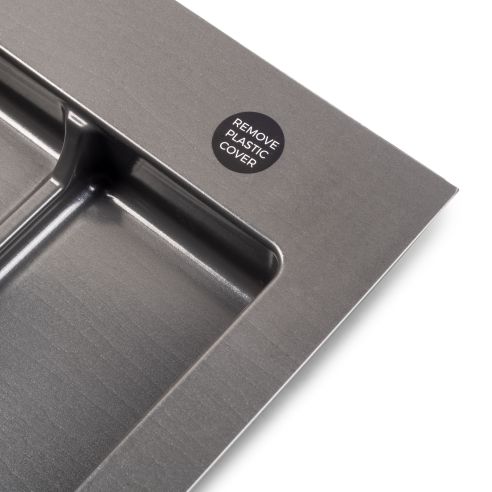 Emuca Base Recycle per contenitori per cassetti da cucina, 3 cavità, Plastica grigio antracite, Tecnoplastica