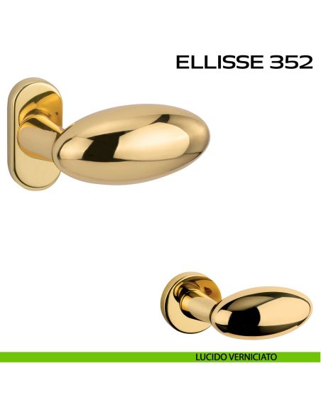 Maniglia per porta Ellisse 352 Reguitti con rosetta ovale lucido