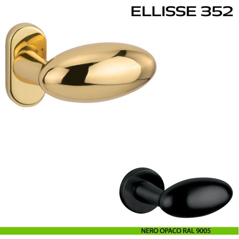 Maniglia per porta Ellisse 352 Reguitti con rosetta ovale nero