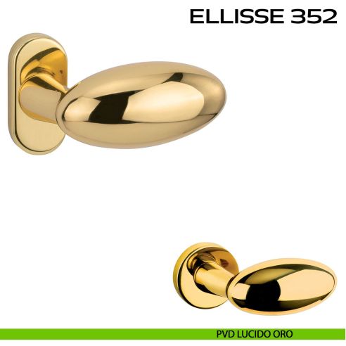 Maniglia per porta Ellisse 352 Reguitti con rosetta ovale pvd