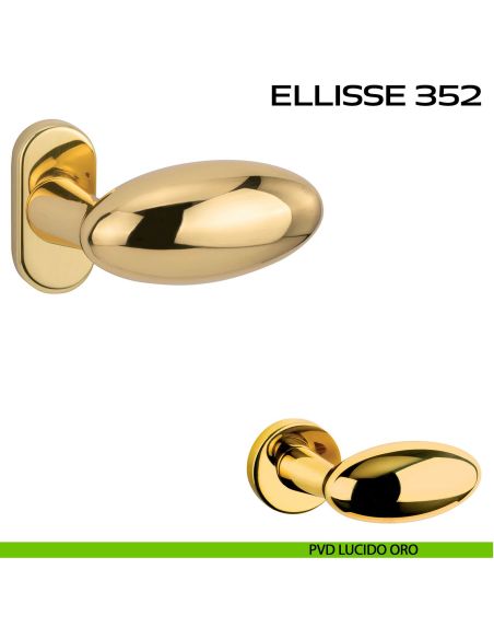 Maniglia per porta Ellisse 352 Reguitti con rosetta ovale pvd
