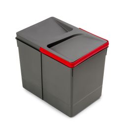 Emuca Contenitori per cassetti da cucina Recycle, Altezza 266, 1x15, Plastica grigio antracite, Tecnoplastica
