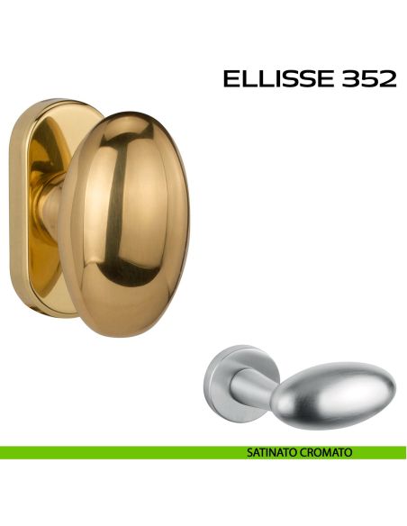 Maniglia martellina DK per finestra Ellisse 352 Reguitti cromato