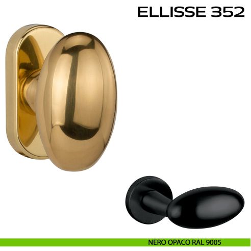 Maniglia martellina DK per finestra Ellisse 352 Reguitti nero