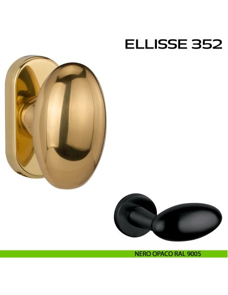 Maniglia martellina DK per finestra Ellisse 352 Reguitti nero