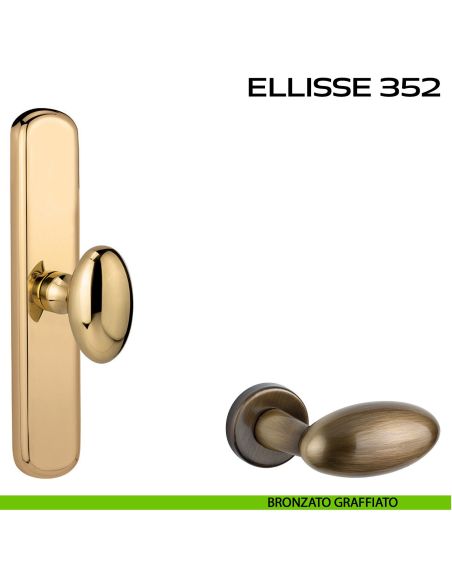 Maniglia cremonese per finestra Ellisse 352 Reguitti bronzato