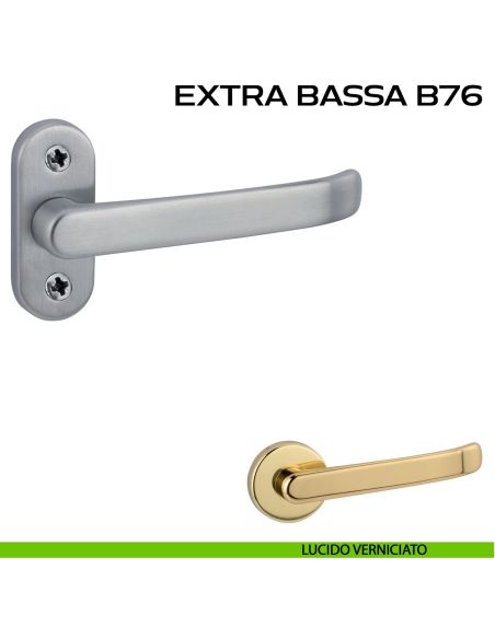 Maniglia per porta Extra Bassa B76 Reguitti con rosetta ovale lucido
