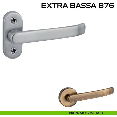 Maniglia per porta Extra Bassa B76 Reguitti con rosetta ovale bronzato