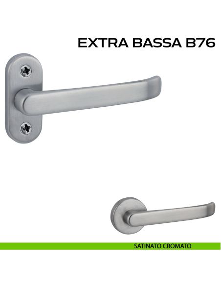 Maniglia per porta Extra Bassa B76 Reguitti con rosetta ovale cromato