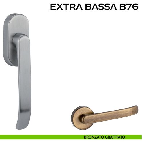 Maniglia DK ribassata per finestra Extra Bassa B76 Reguitti bronzato