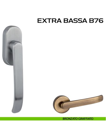 Maniglia DK ribassata per finestra Extra Bassa B76 Reguitti bronzato