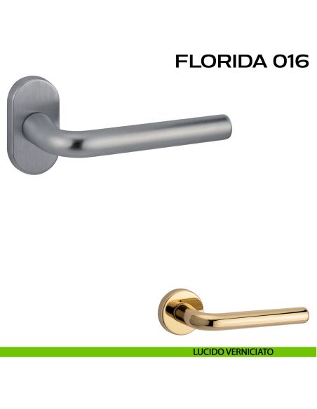Maniglia per porta Florida 016 Reguitti con rosetta ovale lucido