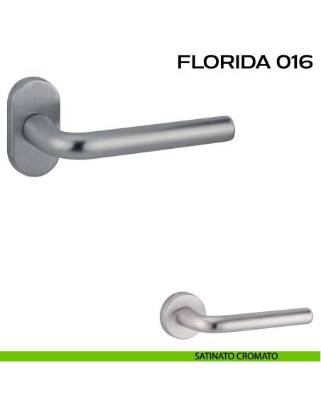 Maniglia per porta Florida 016 Reguitti con rosetta ovale cromato