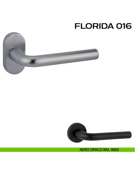 Maniglia per porta Florida 016 Reguitti con rosetta ovale nero