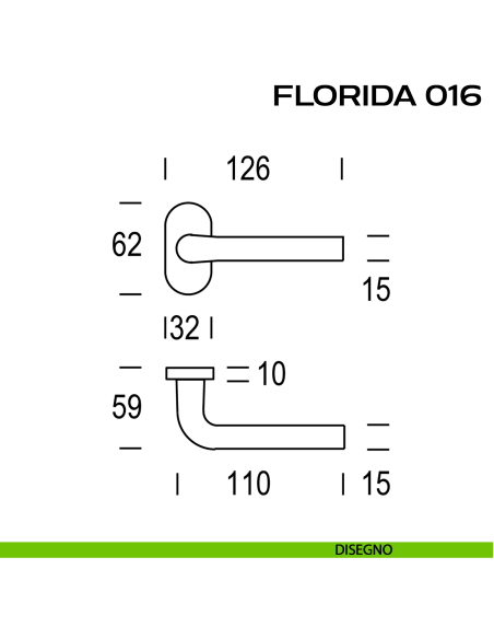 Maniglia per porta Florida 016 Reguitti con rosetta ovale disegno