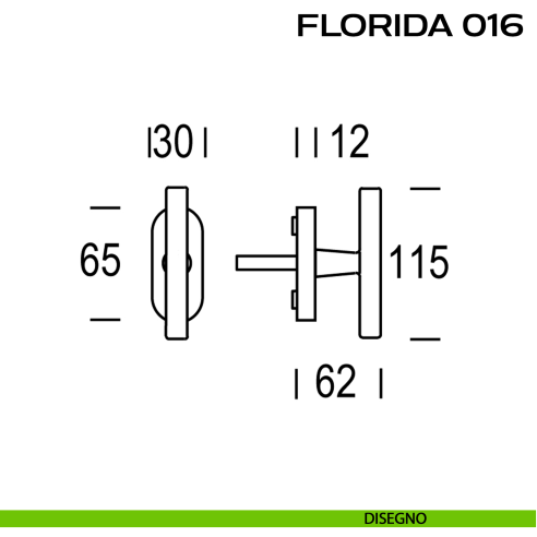 Maniglia martellina DK per finestra Florida 016 Reguitti disegno