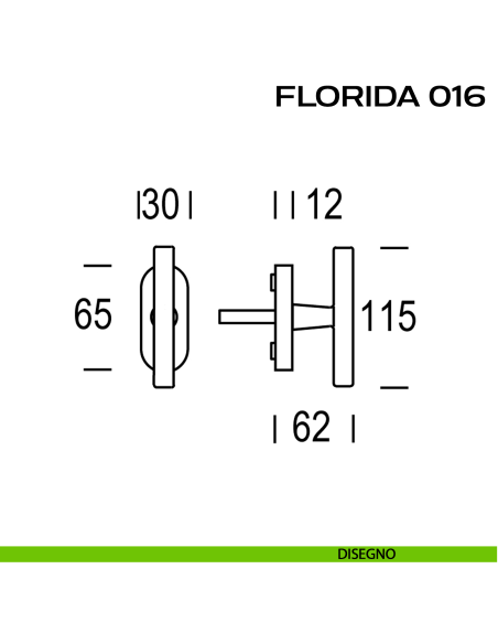Maniglia martellina DK per finestra Florida 016 Reguitti disegno