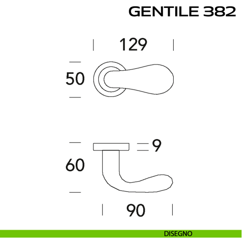 Maniglia per porta Gentile 382 Reguitti disegno