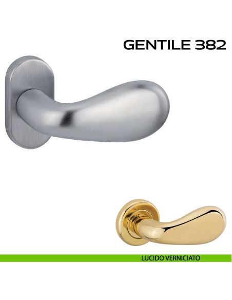 Maniglia per porta Gentile 382 Reguitti con rosetta ovale lucido