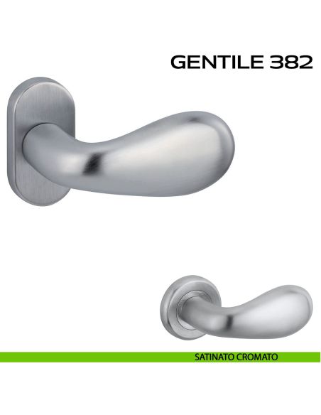 Maniglia per porta Gentile 382 Reguitti con rosetta ovale cromato