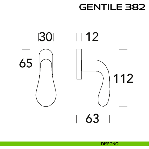 Maniglia per finestra martellina Gentile 382 Reguitti