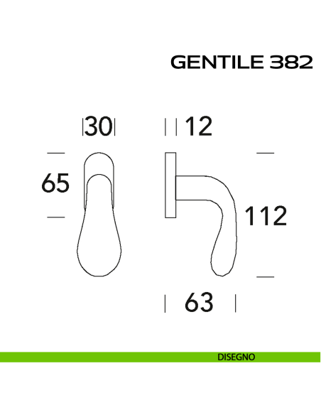 Maniglia per finestra martellina Gentile 382 Reguitti