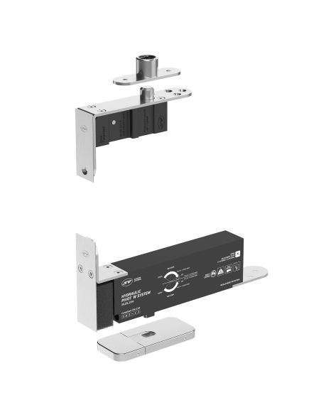 Cerniera pivot idraulica per porta a bilico JNF IN.05.204.HO chiusura automatica portata 100 kg Satinato