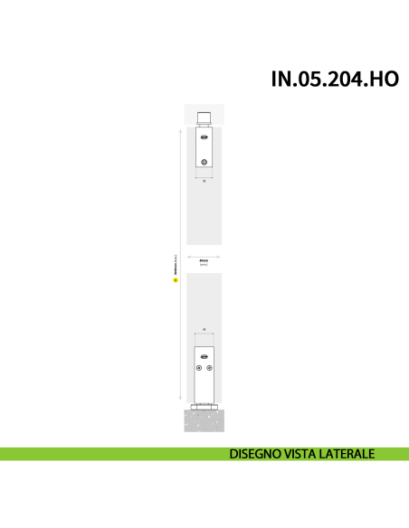 Cerniera a bilico Pivot idraulica per porta JNF IN.05.204.HO chiusura automatica portata 100 kg PVD Titanium Black - disegno