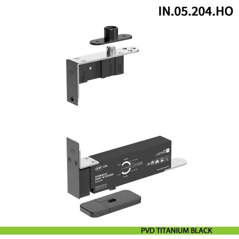 Cerniera a bilico Pivot idraulica per porta JNF IN.05.204.HO chiusura automatica portata 100 kg PVD Titanium Black