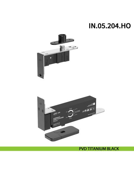 Cerniera a bilico Pivot idraulica per porta JNF IN.05.204.HO chiusura automatica portata 100 kg PVD Titanium Black